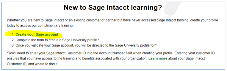 New to Sage Intacct learning