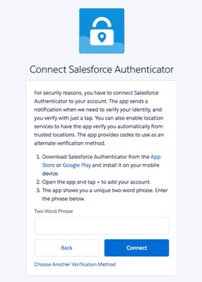 Connect Salesforce Authenticator