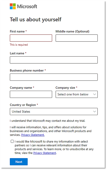Microsoft information box