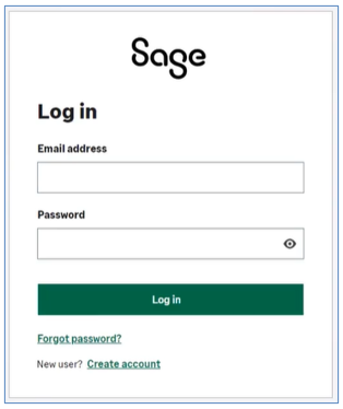 Sage login new user create account