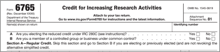 Form 6765 Credit for Increasing Research Activities example