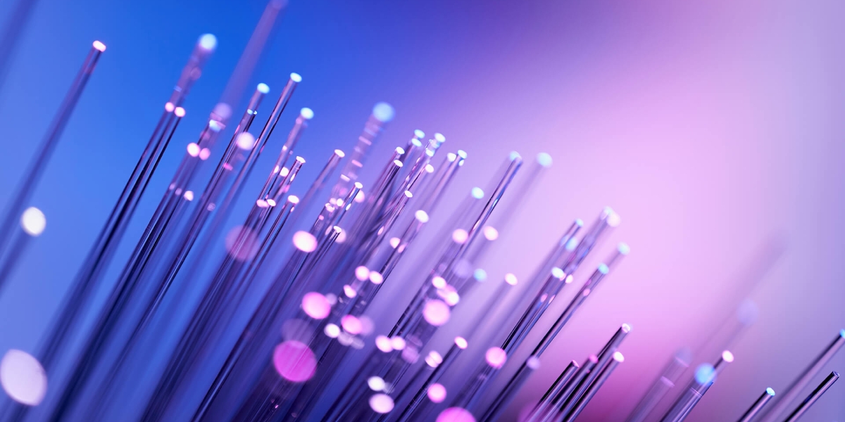 Fiber Optics with blue and purple background