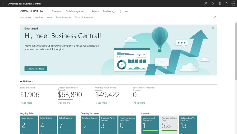 Business Central new account