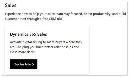 Try Dynamics 365 Sales for free