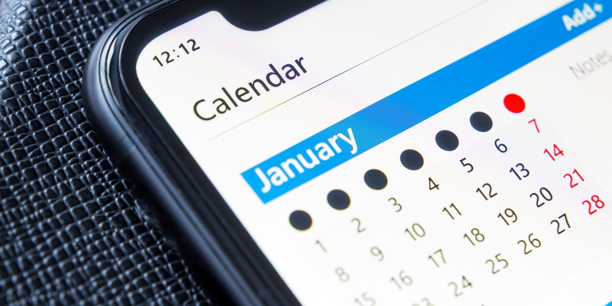 Smartphone with January Calendar