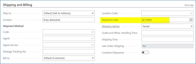 Shipping and Billing FastTab